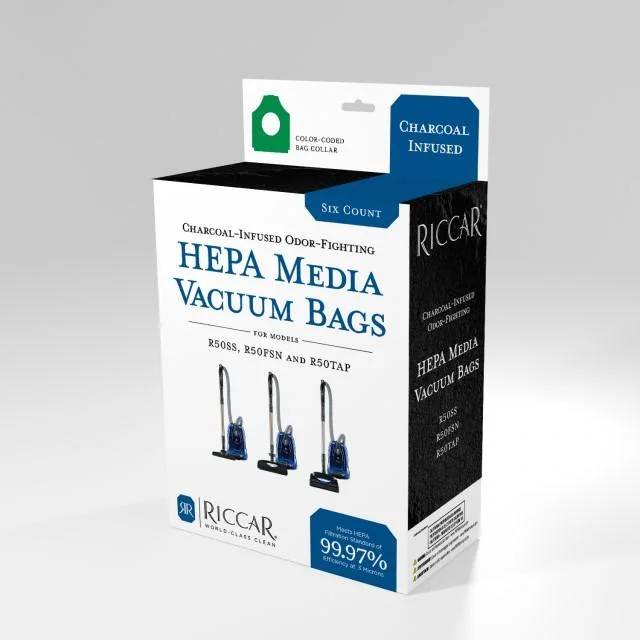 Riccar Charcoal-Lined HEPA Media Bag for Prima Canister